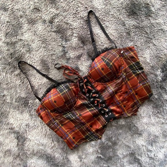 Mixed Threads LA Plaid Corset Top - Picture 1 of 7